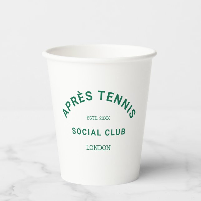 Après Tennis Social Club Wappen Pappbecher (Vorderseite)