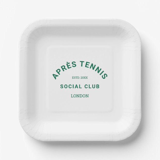 Après Tennis Social Club Wappen Pappteller (Vorderseite)