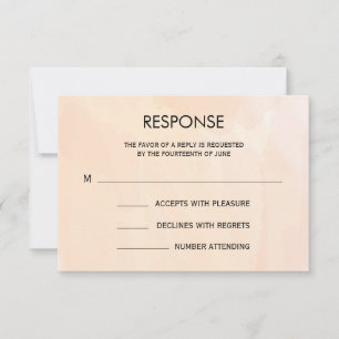 Apricot-Aquarell-Hochzeitsantwortkarte für RSVP Karte