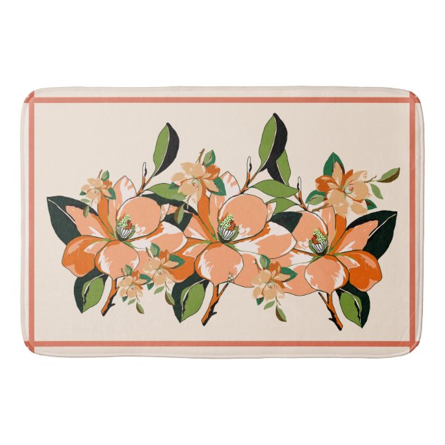 Apricot Azalea auf Creme Badematte (Vorderseite)