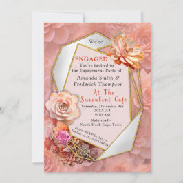 Apricot Crush Color 2024 mit Sukkulenten Einladung