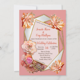 Apricot Crush Color 2024 mit Sukkulenten Einladung