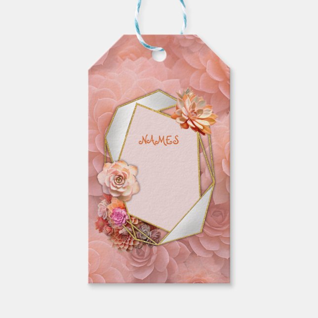 Apricot Crush Sukkuläre Farben Geschenkanhänger (Vorderseite)