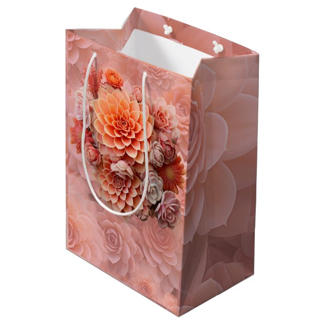 Apricot Crush Sukkulente Farben für 2024 Mittlere Geschenktüte (Rückseite Schrägansicht)
