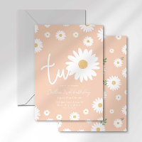 Apricot Daisy 2. Geburtstag Einladung