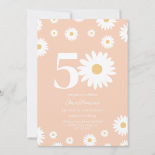 Apricot Daisy 50e anniversaire Invitation