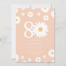 Apricot Daisy 80. Geburtstag Einladung