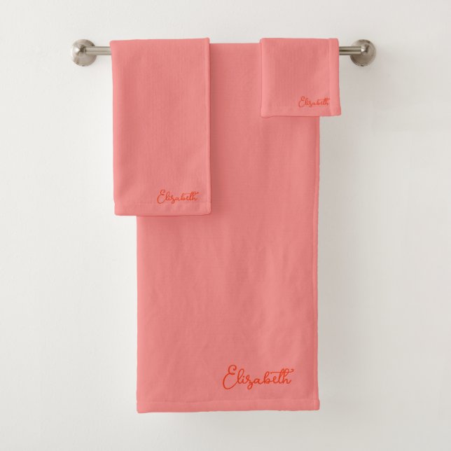 Apricot Elegant Template Typografy Name Best Badhandtuch Set (Insitu)