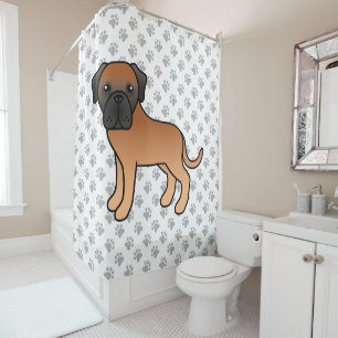 Apricot English Mastiff Niedlich Cartoon Dog Duschvorhang