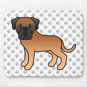Apricot English Mastiff Niedlich Cartoon Dog Mousepad