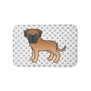 Apricot English Mastiff Niedlich Cartoon Dog & Paw Badematte