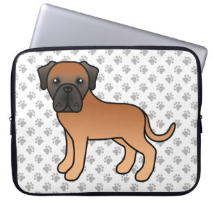 Apricot English Mastiff Niedlich Cartoon Dog & Paw Laptopschutzhülle