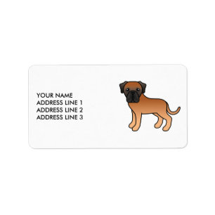 Apricot English Mastiff Niedlich Cartoon Dog & Tex Adressaufkleber