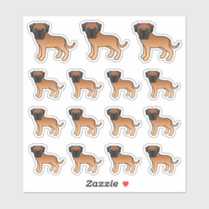 Apricot English Mastiff Süße Cartoon Hunde Aufkleber