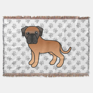 Apricot English Mastiff Süßer Cartoon-Hund Decke