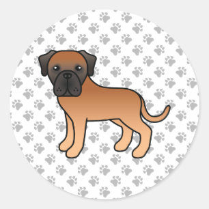 Apricot English Mastiff Süßer Cartoon-Hund Runder Aufkleber