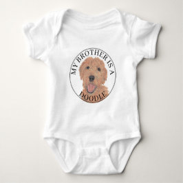 Apricot Golden Doodle Dog Big Brother Baby Strampler