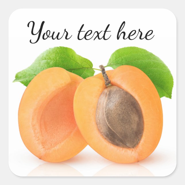 Apricot halves quadratischer aufkleber (Vorderseite)