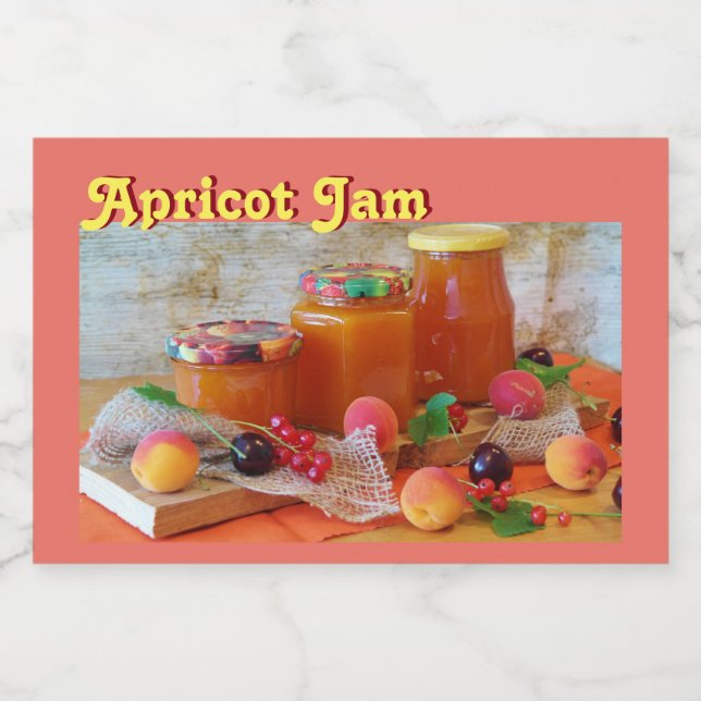 Apricot Jam Jar Label Lebensmitteletikett (Einzelnes Label)
