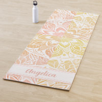 Apricot Mandala Yoga Mat mit Individuelle Name