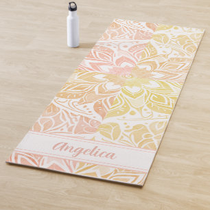 Apricot Mandala Yoga Mat mit Individuelle Name Yogamatte