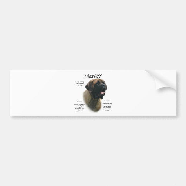 Apricot Mastiff Geschichte Autoaufkleber (Vorne)