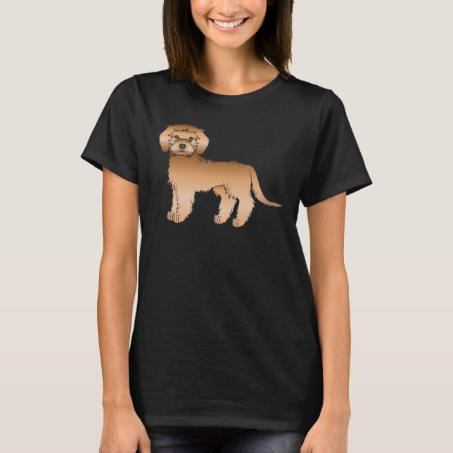 Apricot Mini Goldendoodle Niedlicher Cartoon Dog T-Shirt (Vorderseite)