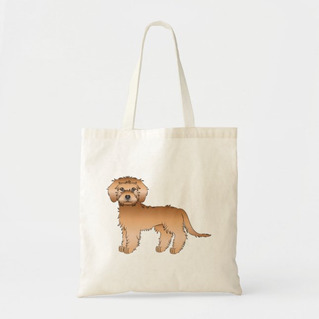 Apricot Mini Goldendoodle Niedlicher Cartoon Dog Tragetasche (Vorne)