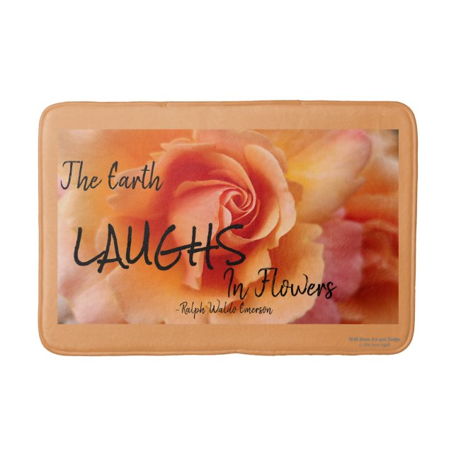Apricot Peach Rose Blume Nah Up Foto Badematte (Vorderseite)