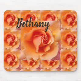 Apricot Peach Rose Blume Nah Up Foto Mousepad