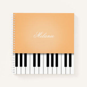 Apricot Piano Music Keyboard Personalisiert Notizbuch