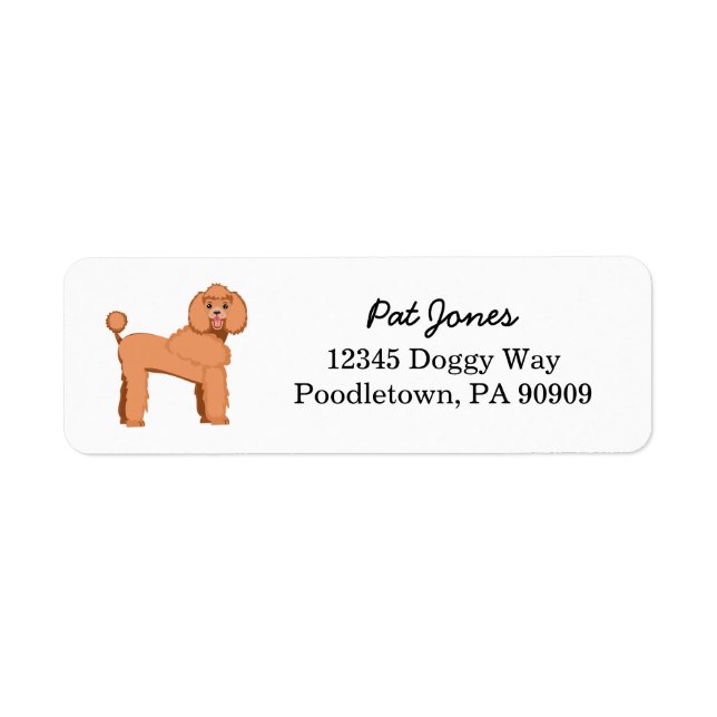 Apricot Poodle Chien de retour étiquette d'adresse (Devant)