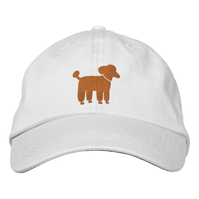 Apricot Poodle Dog Logo (Farbanpassbare Farbe) Bestickte Kappe (Vorderseite)