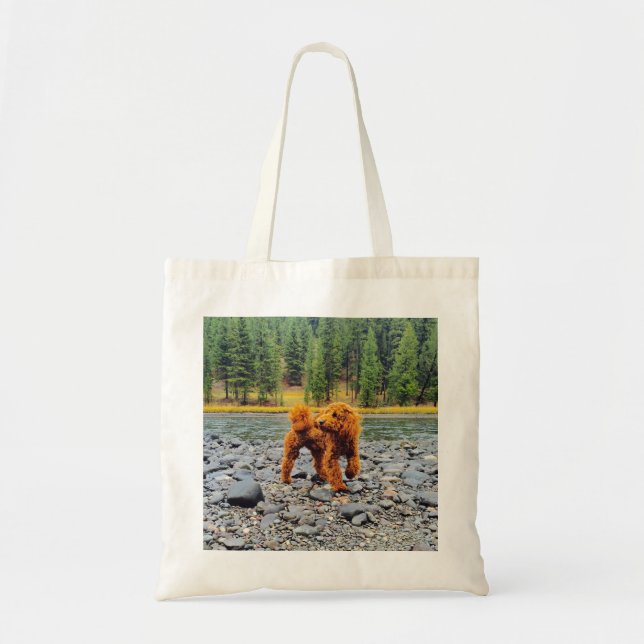 Apricot Poodle - individualisierbares Geschenk Tragetasche (Vorne)