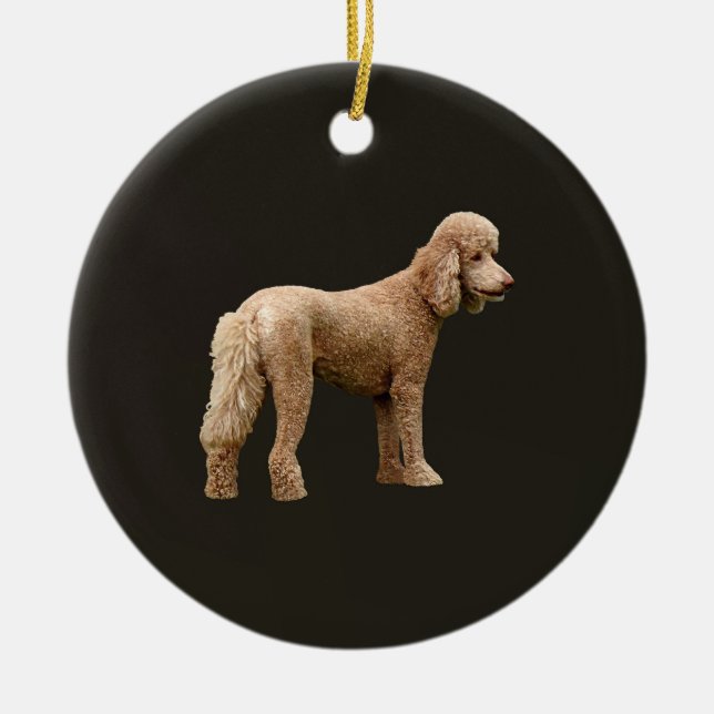 Apricot Poodle Keramik Ornament (Vorne)