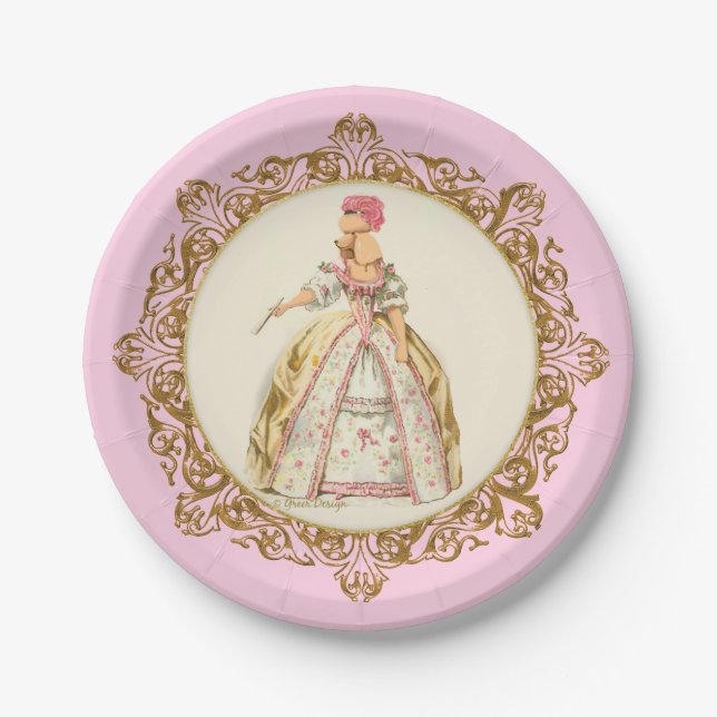 Apricot Poodle Marie Antoinette Paper Teller (Vorderseite)