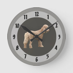 Apricot Poodle Runde Wanduhr