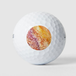 Apricot Rose Abstract Design Golfball