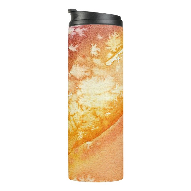 Apricot Rose Abstract Design Thermosbecher (Nach rechts gedreht)