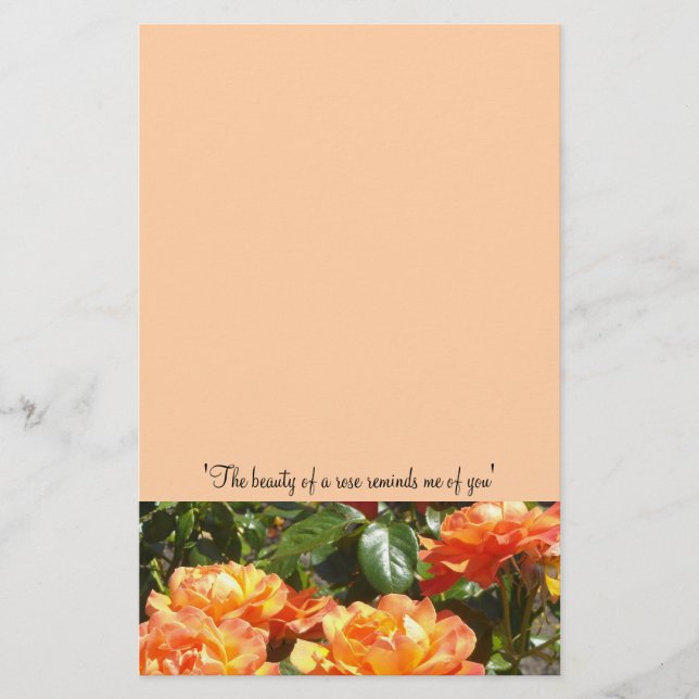 Apricot-Rose Briefpapier (Vorderseite)