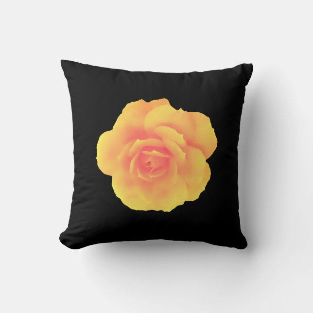 Apricot Rose Pillow Kissen (Vorderseite)