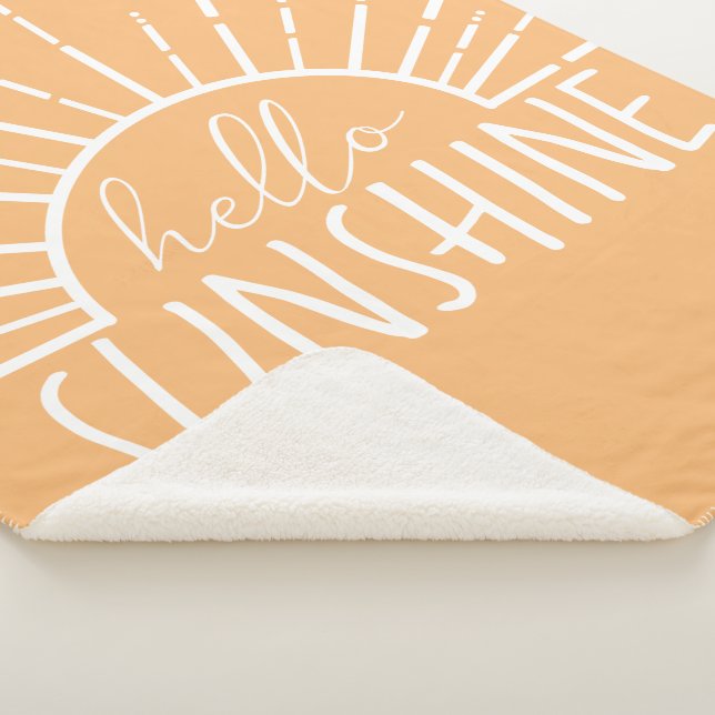 Apricot Simple Modern Hello Sunshine Sherpadecke (3/4)