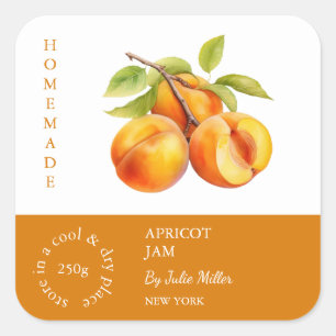 Apricot Small Business Label Quadratischer Aufkleber