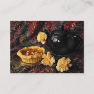 Apricot Tart mit Teekanne und Nelken ATC Visitenkarte