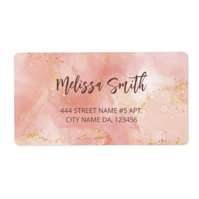 Apricot Tintenfarben Gold Agate Scan QR Code (Vorne)