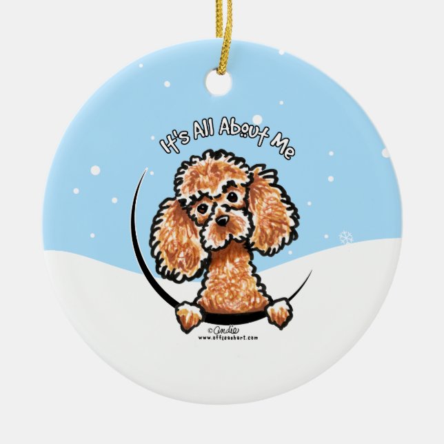 Apricot Toy Poodle Its All About Me Christmas Keramik Ornament (Vorne)