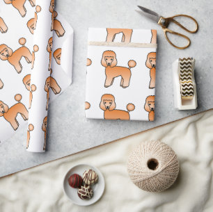Apricot Toy Poodle Niedlich Cartoon Dog Muster Geschenkpapier