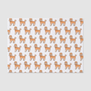 Apricot Toy Poodle Niedlich Cartoon Dog Muster Seidenpapier