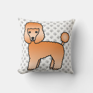 Apricot Toy Poodle Niedlicher Cartoon Dog Kissen