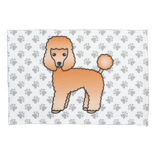 Apricot Toy Poodle Niedlicher Cartoon Dog Kissenbezug